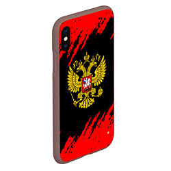 Чехол iPhone XS Max матовый Герб РФ красные краски, цвет: 3D-коричневый — фото 2