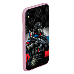 Чехол iPhone XS Max матовый Русский солдат, цвет: 3D-розовый — фото 2