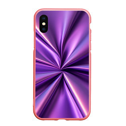 Чехол iPhone XS Max матовый Металлический фиолетовый атлас ткань, цвет: 3D-баблгам