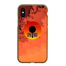 Чехол iPhone XS Max матовый PUBG game orange
