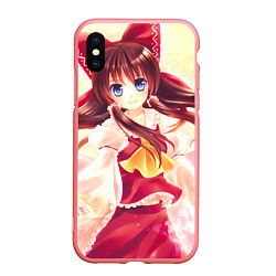 Чехол iPhone XS Max матовый Touhou Project Рейму улыбается