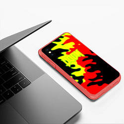 Чехол iPhone XS Max матовый Doom mars abstract, цвет: 3D-красный — фото 2