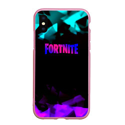 Чехол iPhone XS Max матовый Fortnite neon geometry