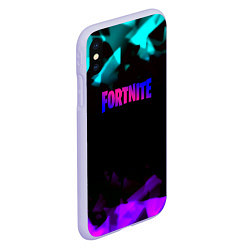 Чехол iPhone XS Max матовый Fortnite neon geometry, цвет: 3D-светло-сиреневый — фото 2