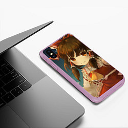 Чехол iPhone XS Max матовый Touhou Project Рейму fight, цвет: 3D-сиреневый — фото 2