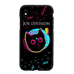 Чехол iPhone XS Max матовый Joy Division - rock star cat