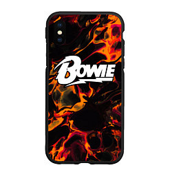 Чехол iPhone XS Max матовый David Bowie red lava, цвет: 3D-черный