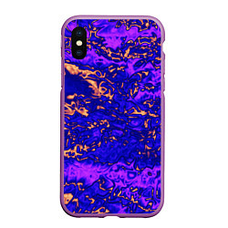 Чехол iPhone XS Max матовый Абстракция золото и фиолетовый, цвет: 3D-фиолетовый
