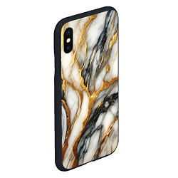 Чехол iPhone XS Max матовый Мрамор - текстура, цвет: 3D-черный — фото 2