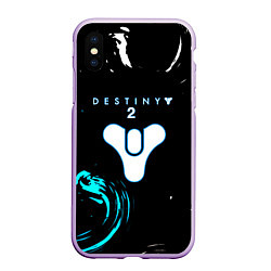 Чехол iPhone XS Max матовый Destiny space color game, цвет: 3D-сиреневый