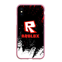 Чехол iPhone XS Max матовый Roblox текстура мобайл, цвет: 3D-розовый