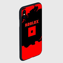 Чехол iPhone XS Max матовый Roblox краски красные, цвет: 3D-черный — фото 2