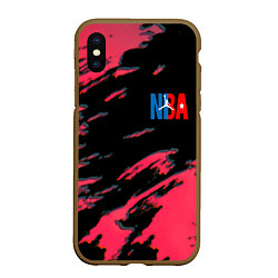 Чехол iPhone XS Max матовый NBA краски текстура