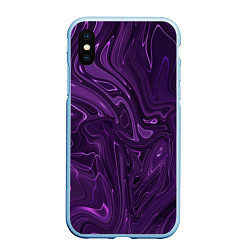 Чехол iPhone XS Max матовый Абстакция на темно фиолетовом