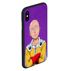 Чехол iPhone XS Max матовый Realistic Saitama, цвет: 3D-черный — фото 2