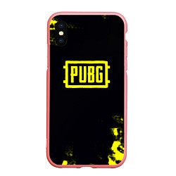 Чехол iPhone XS Max матовый Pubg краски абстракция, цвет: 3D-баблгам