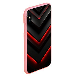 Чехол iPhone XS Max матовый Красное свечение на черном, цвет: 3D-баблгам — фото 2