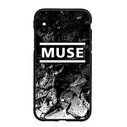 Чехол iPhone XS Max матовый Muse black graphite