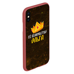 Чехол iPhone XS Max матовый Корона её величество Ольга, цвет: 3D-красный — фото 2