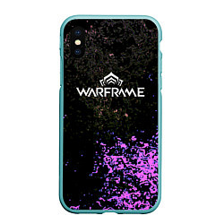 Чехол iPhone XS Max матовый Warframe брызги неоновых красок