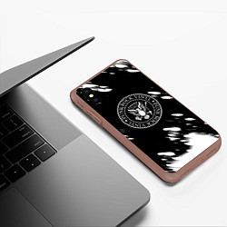 Чехол iPhone XS Max матовый Ramones краски, цвет: 3D-коричневый — фото 2