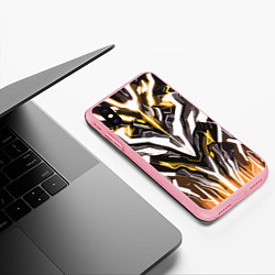 Чехол iPhone XS Max матовый Неоновая кибер броня жёлтая, цвет: 3D-баблгам — фото 2