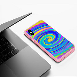Чехол iPhone XS Max матовый Цветной водоворот, цвет: 3D-баблгам — фото 2