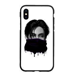 Чехол iPhone XS Max матовый Тэхен бтс bts kim taehyung, цвет: 3D-черный