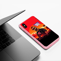 Чехол iPhone XS Max матовый GTA 6 logo персонаж, цвет: 3D-баблгам — фото 2