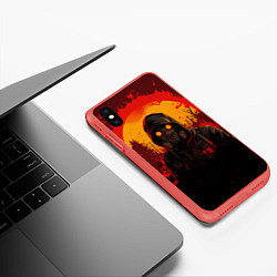 Чехол iPhone XS Max матовый Stalker 2 fire ghost, цвет: 3D-красный — фото 2