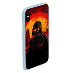 Чехол iPhone XS Max матовый Stalker 2 fire ghost, цвет: 3D-голубой — фото 2