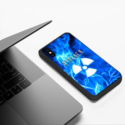 Чехол iPhone XS Max матовый Stalker голубой огонь припяти, цвет: 3D-черный — фото 2