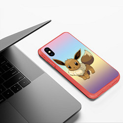 Чехол iPhone XS Max матовый Покемон персонаж серии игр Иви, цвет: 3D-красный — фото 2