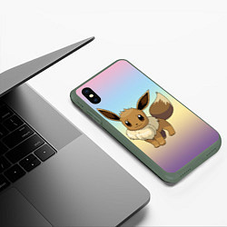 Чехол iPhone XS Max матовый Покемон персонаж серии игр Иви, цвет: 3D-темно-зеленый — фото 2