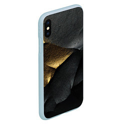 Чехол iPhone XS Max матовый Черная текстура с золотистым напылением, цвет: 3D-голубой — фото 2
