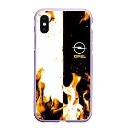 Чехол iPhone XS Max матовый Opel огонь текстура