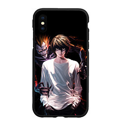 Чехол iPhone XS Max матовый Эл Лоулайт и Рюк - Тетрадь смерти, цвет: 3D-черный
