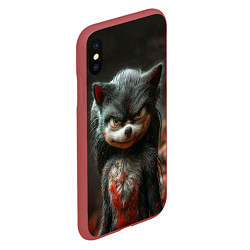 Чехол iPhone XS Max матовый Ёжик Шэдоу, цвет: 3D-красный — фото 2