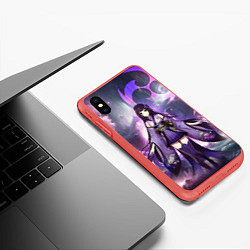 Чехол iPhone XS Max матовый Genshin Impact - character Raiden, цвет: 3D-красный — фото 2