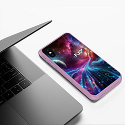 Чехол iPhone XS Max матовый Mass Effect - N7, цвет: 3D-сиреневый — фото 2