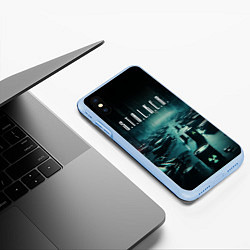 Чехол iPhone XS Max матовый S T A L K E R - City, цвет: 3D-голубой — фото 2