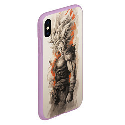 Чехол iPhone XS Max матовый Super Saiyan Goku, цвет: 3D-сиреневый — фото 2