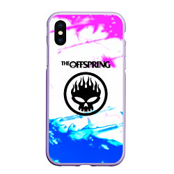 Чехол iPhone XS Max матовый The Offspring неоновая абстракция