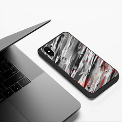 Чехол iPhone XS Max матовый Серые узоры, цвет: 3D-черный — фото 2