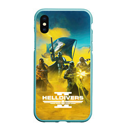 Чехол iPhone XS Max матовый Helldivers 2: Battle, цвет: 3D-мятный