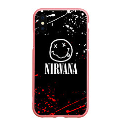 Чехол iPhone XS Max матовый Nirvana брызги красок, цвет: 3D-баблгам