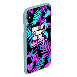 Чехол iPhone XS Max матовый GTA vice city steel, цвет: 3D-мятный — фото 2