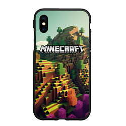 Чехол iPhone XS Max матовый Minecraft logo карты