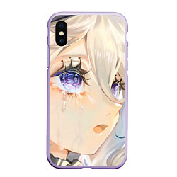 Чехол iPhone XS Max матовый Genshin Impact Furina cry tears, цвет: 3D-светло-сиреневый