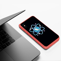 Чехол iPhone XS Max матовый Котик в атоме, цвет: 3D-красный — фото 2